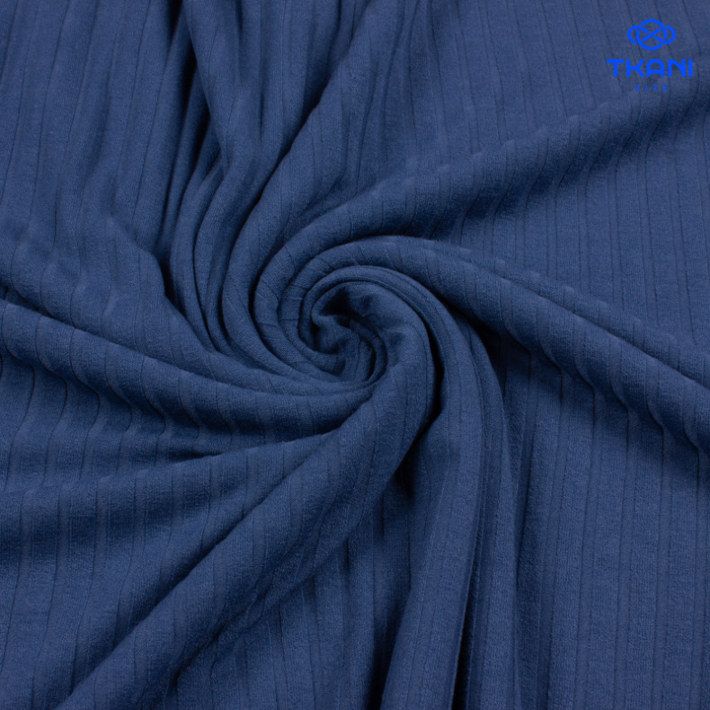 1652. Трикотажное полотно. Лапша. Индиго. от Tkani.site