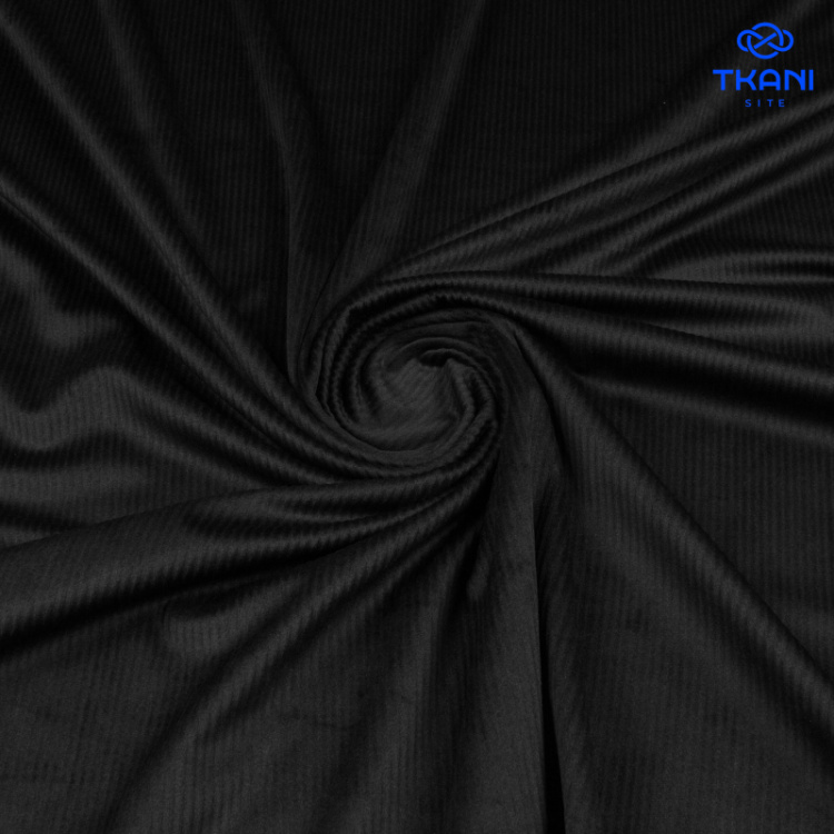 1656. Трикотажный вельвет. Софт. Черный.