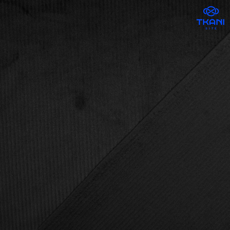 1656. Трикотажный вельвет. Софт. Черный.