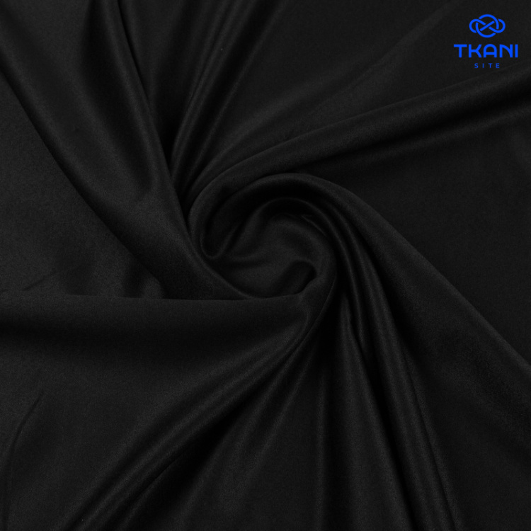 1661. Костюмно-плательный атлас. Черный.