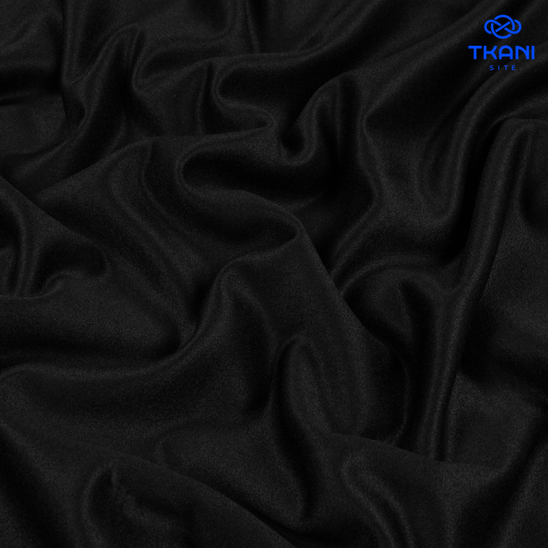 1661. Костюмно-плательный атлас. Черный.