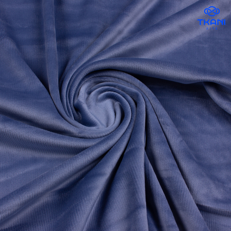 2478. Двухсторонний трикотаж. Велюр-вельвет. Голубой. от Tkani.site