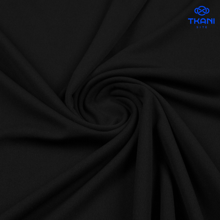 1663. Трикотажное полотно. Скуба. Черный.