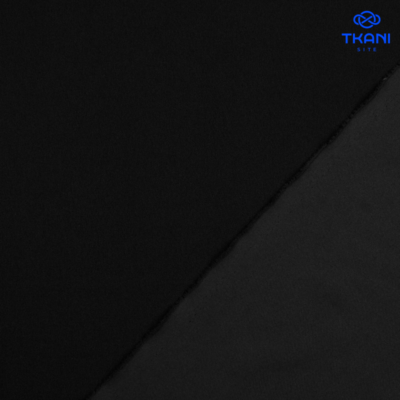 1663. Трикотажное полотно. Скуба. Черный.