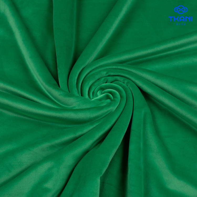 1665. Трикотажное полотно. Велюр. Софт. Зеленый.