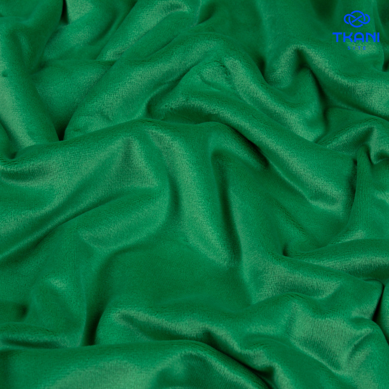 1665. Трикотажное полотно. Велюр. Софт. Зеленый.