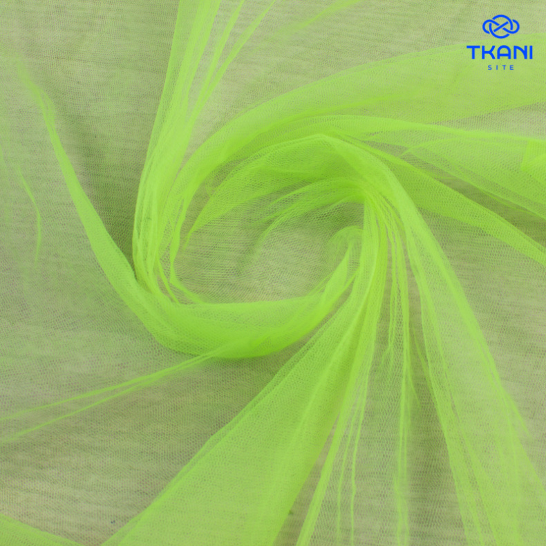 1683. Фатин средней жесткости. Зеленый неон. от Tkani.site