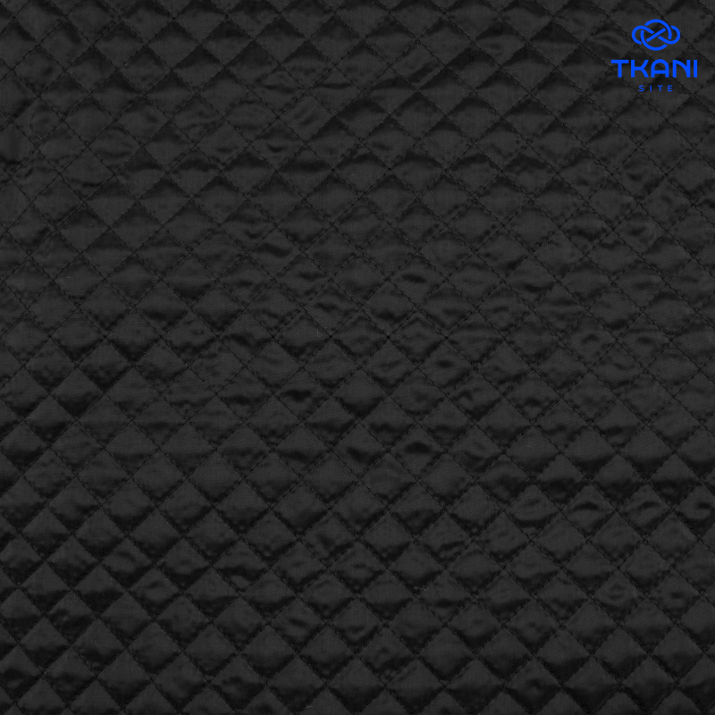 1704. Подкладочная стежка на синтепоне. Черный.