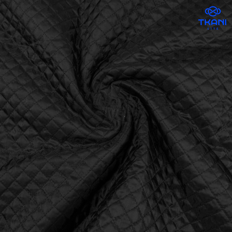 1704. Подкладочная стежка на синтепоне. Черный.