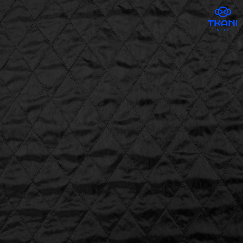 1706. Подкладочная стежка на ватине. Черный.