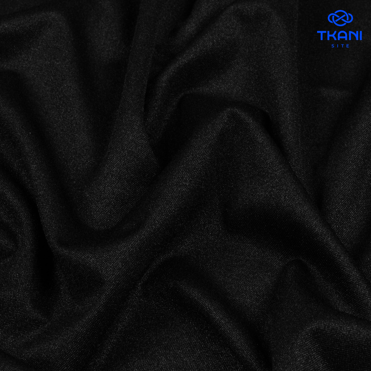 1710. Трикотажное полотно с метанитом. Черный. - фото 1