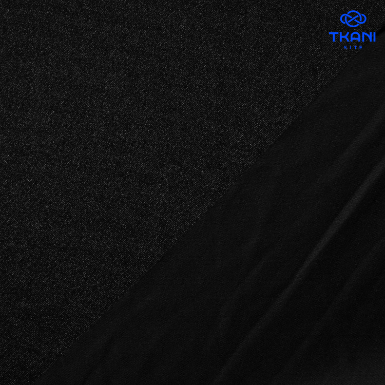 1710. Трикотажное полотно с метанитом. Черный. - фото 2