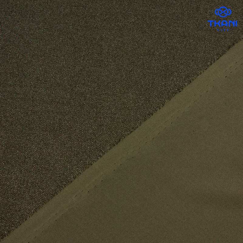 1714. Трикотажное полотно с метанитом. Хаки.