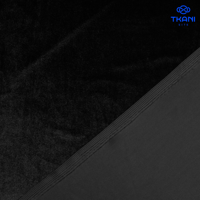 1742. Трикотажное полотно. Бархат. Черный.