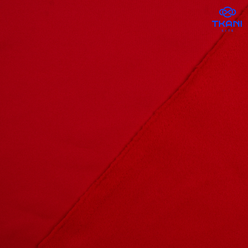 1778. Футер 3нитка с начесом. Красный.