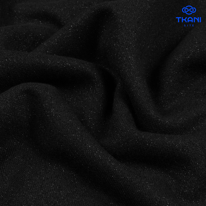 1781. Трикотажное полотно с люрексом. Зима. Черный.