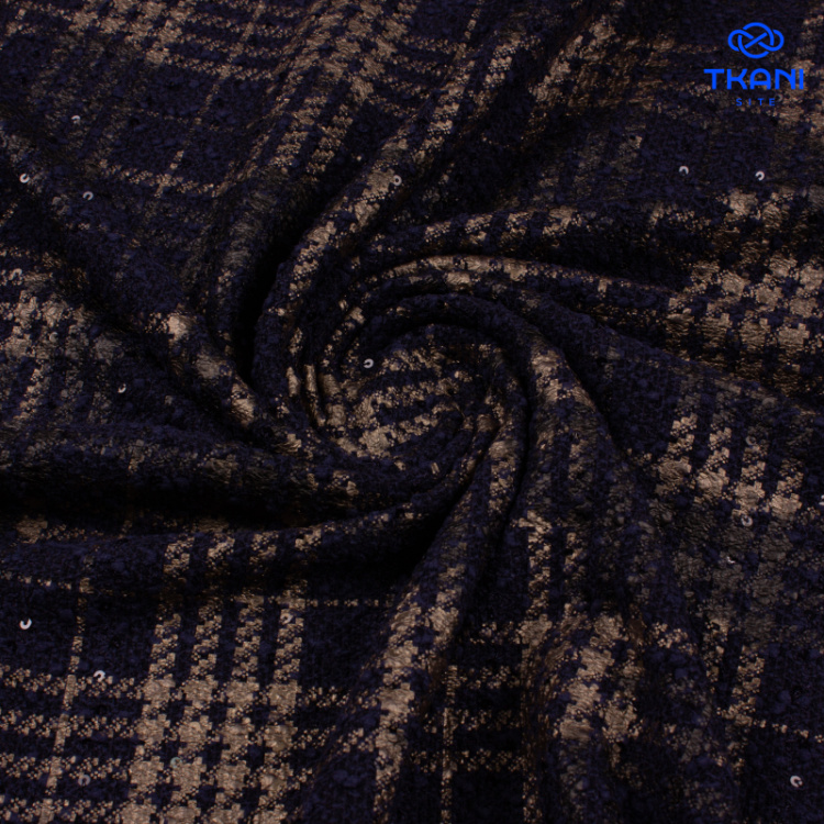 2553. Трикотажное полотно. Букле с пайетками. Ламинат. Уценка!!!