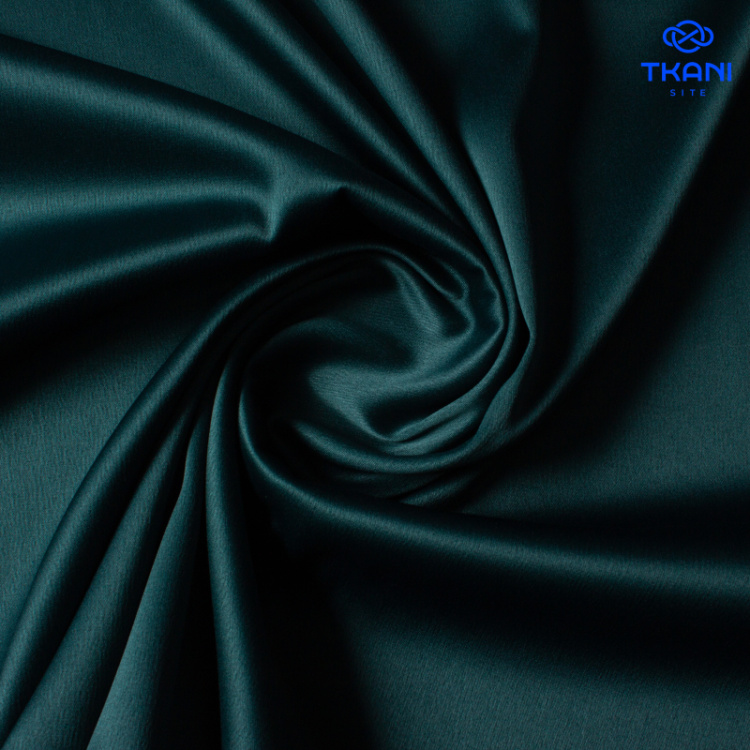 1753. Костюмно-плательный Атлас. Темно-зеленый. Уценка!!!