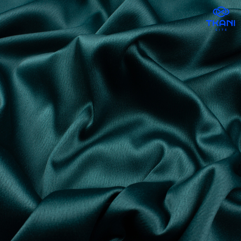 1753. Костюмно-плательный Атлас. Темно-зеленый. Уценка!!! от Tkani.site