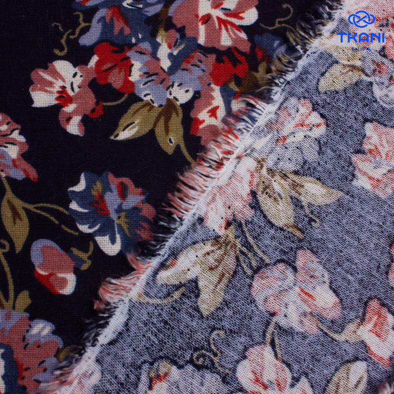 1801. Лен с вискозой. Принт. от Tkani.site