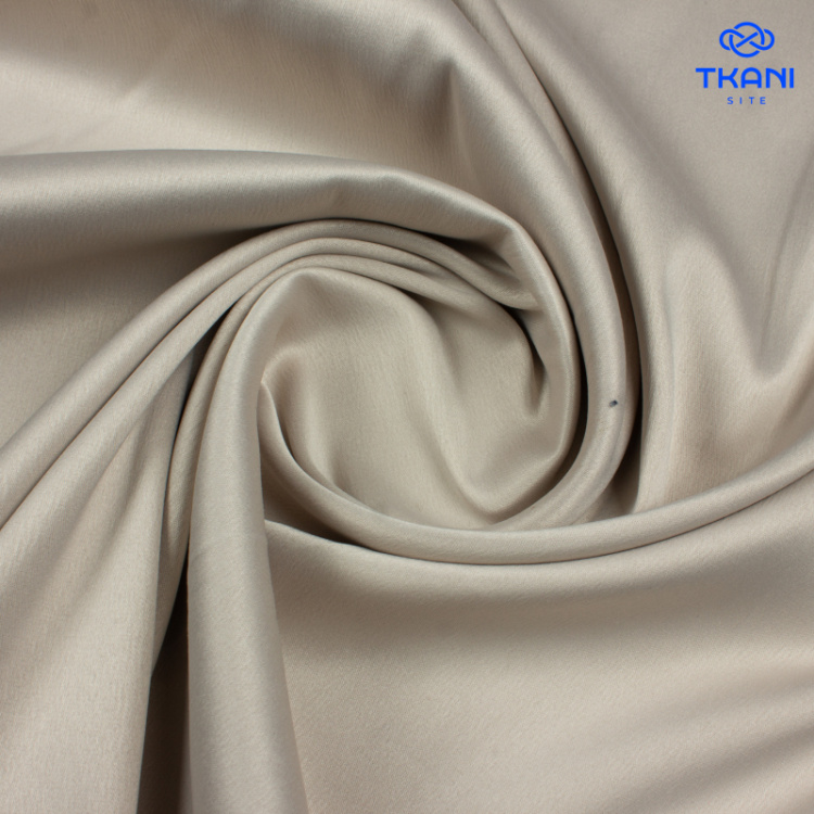 1808. Костюмно-плательный Атлас. Белый песок. Уценка!!!