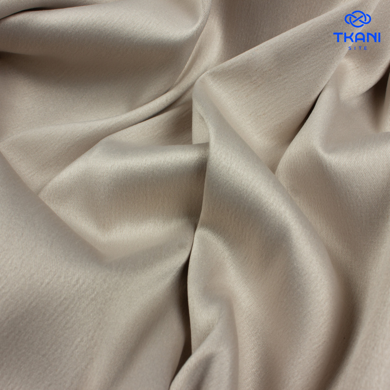 1808. Костюмно-плательный Атлас. Белый песок. Уценка!!!