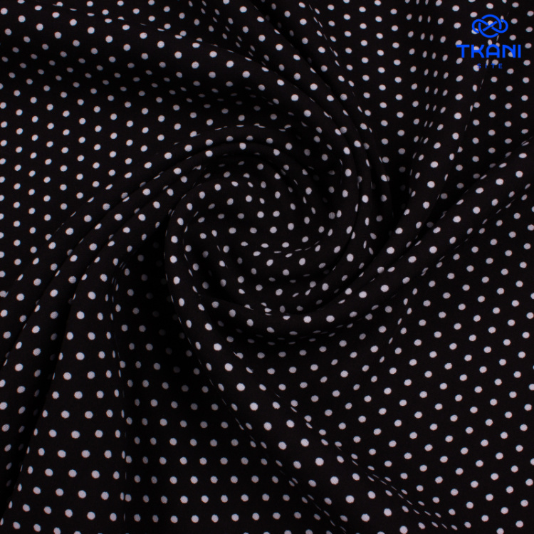 1809. Плательная вискоза. Штапель. В горошек.