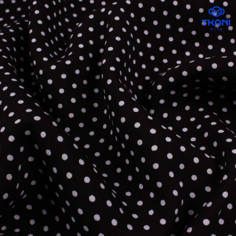 1809. Плательная вискоза. Штапель. В горошек.