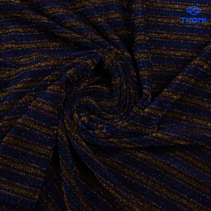 1811. Трикотажное полотно с люрексом. Полоски.