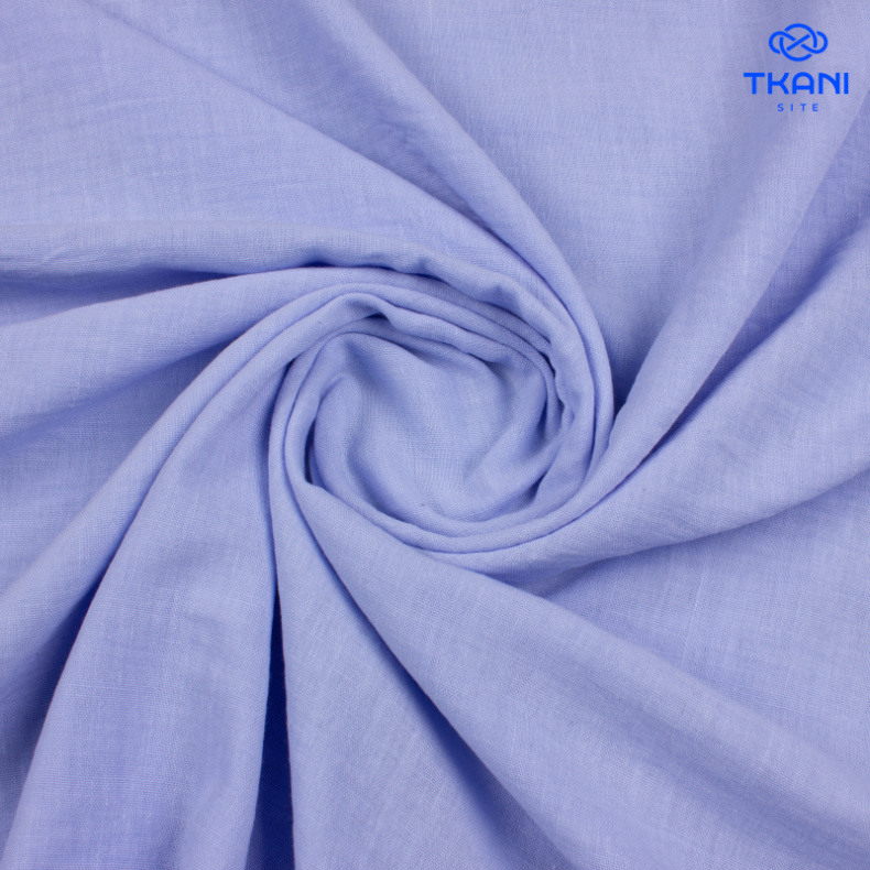 1814. Искусственный лен. Манго. Нежно-голубой. от Tkani.site