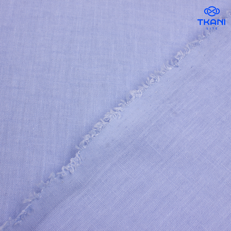 1814. Искусственный лен. Манго. Нежно-голубой. - фото 2