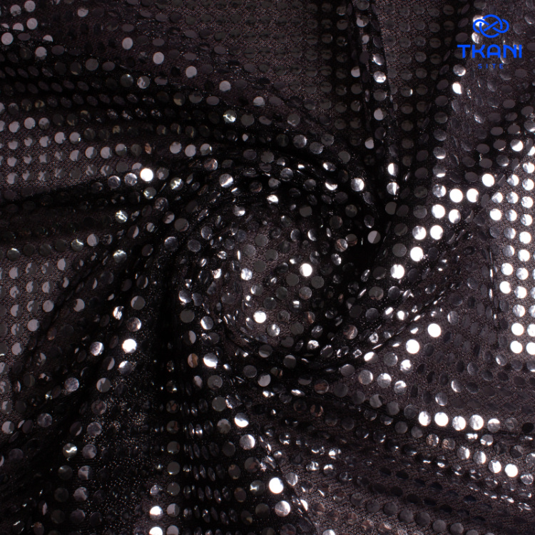 2599.Пайетки на сетке. Серебро. Уценка!!!