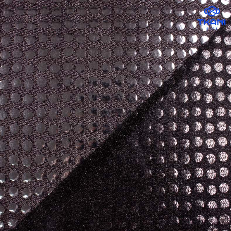 2599.Пайетки на сетке. Серебро. Уценка!!! от Tkani.site