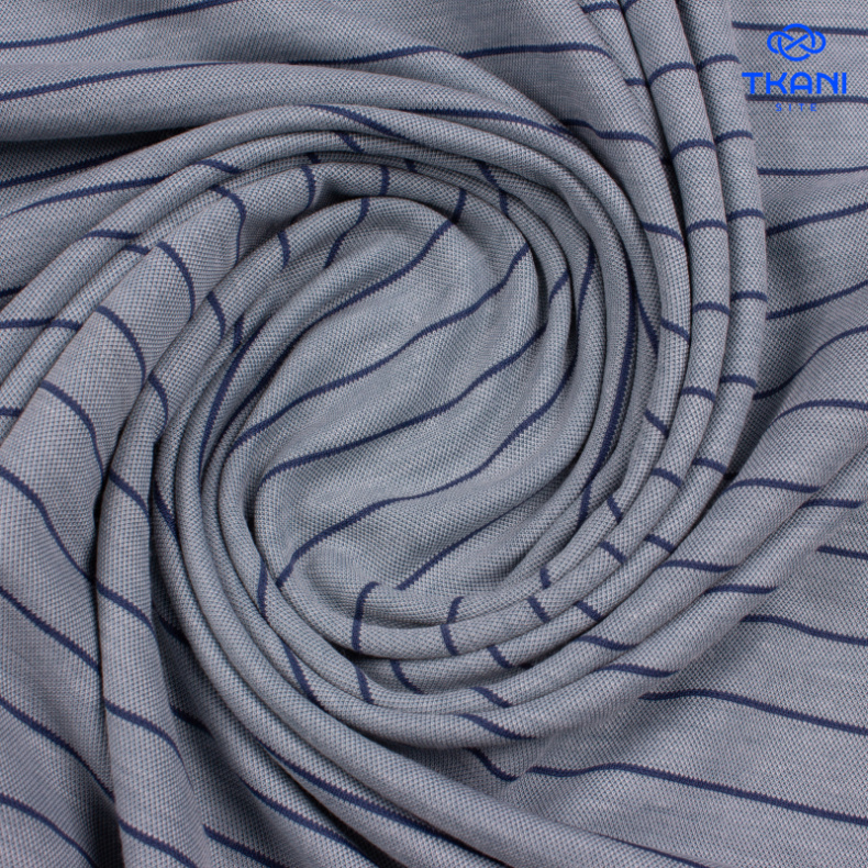 2631. Трикотажное полотно. Лакоста. В полоску. от Tkani.site