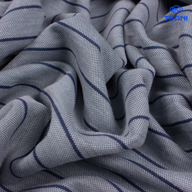 2631. Трикотажное полотно. Лакоста. В полоску. от Tkani.site