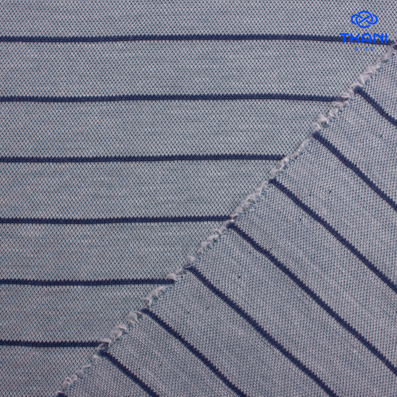 2631. Трикотажное полотно. Лакоста. В полоску. от Tkani.site