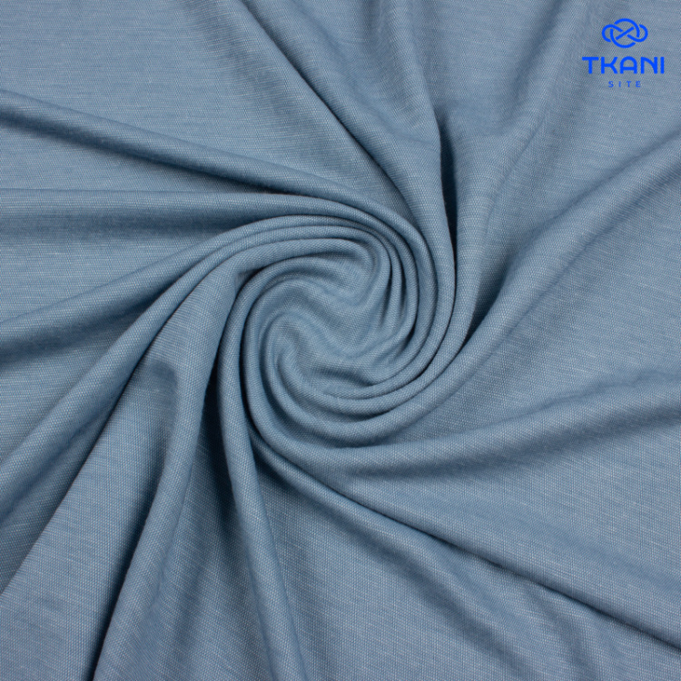 2643. Трикотажное полотно. Лакоста. Milky blue