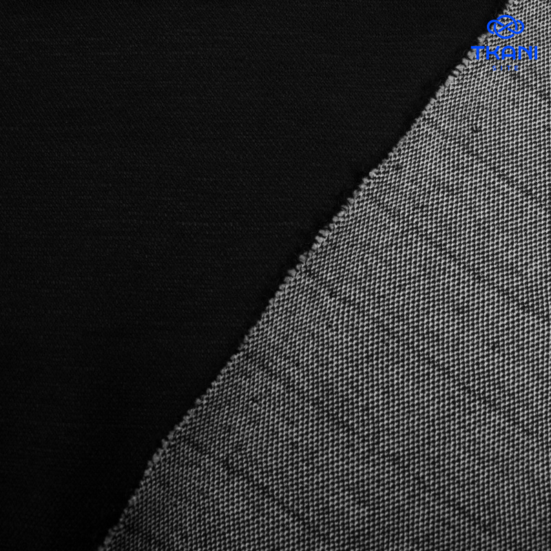 2648. Трикотажное полотно. Лакоста. Черный. Peach effect