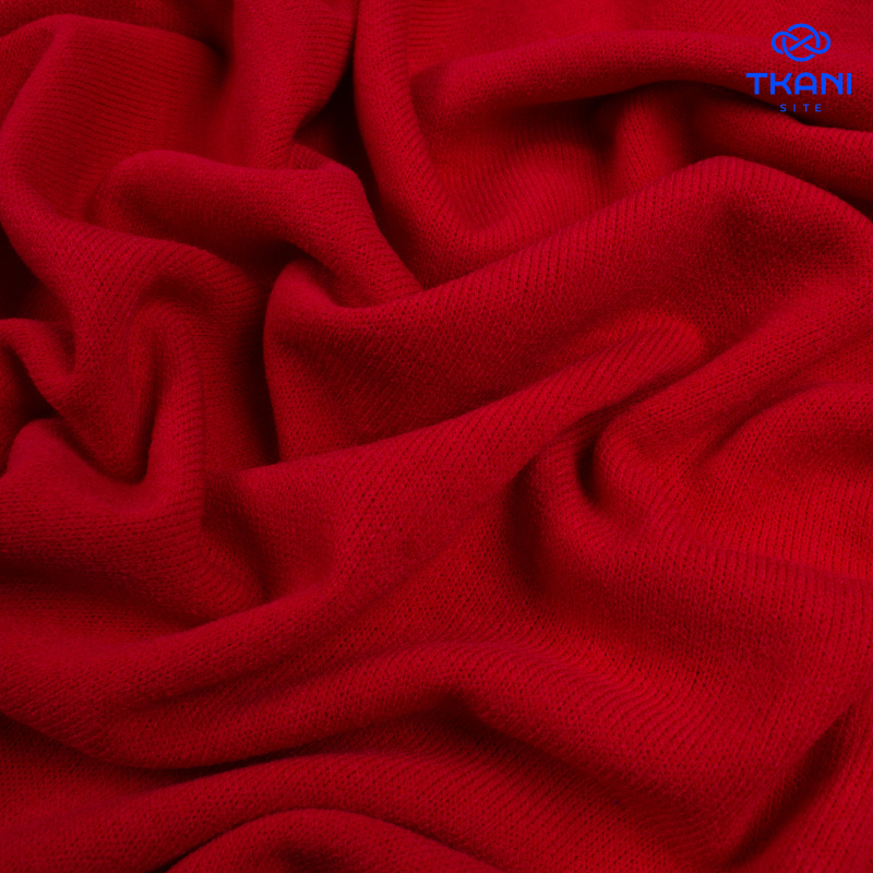 2655. Трикотажное полотно. Имитация ручной вязки. Красный