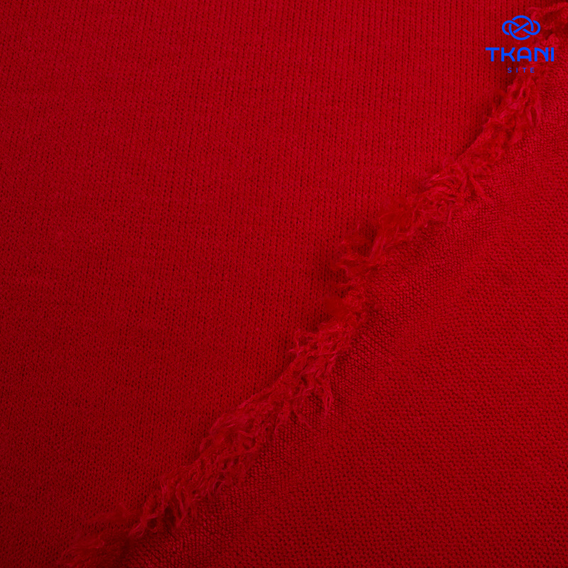 2655. Трикотажное полотно. Имитация ручной вязки. Красный