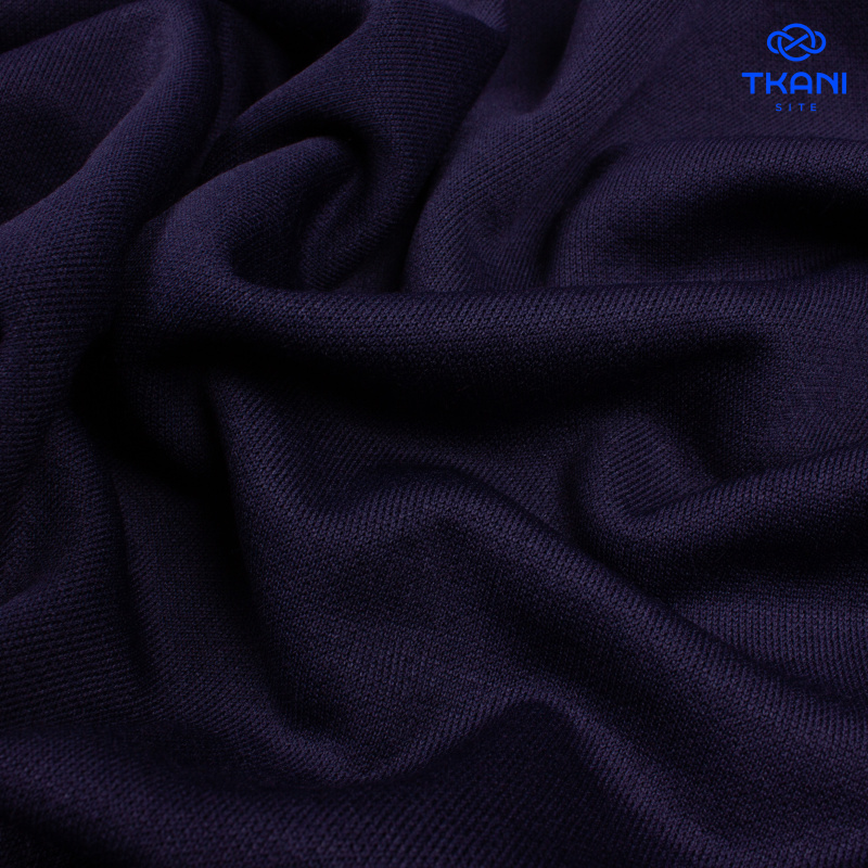 2656. Трикотажное полотно. Имитация ручной вязки. Темно-синий