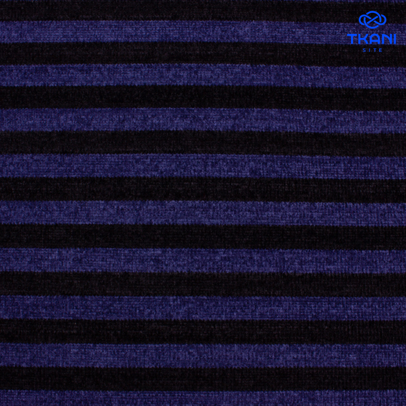 2657. Трикотажное полотно. Шенилл. В полоску от Tkani.site