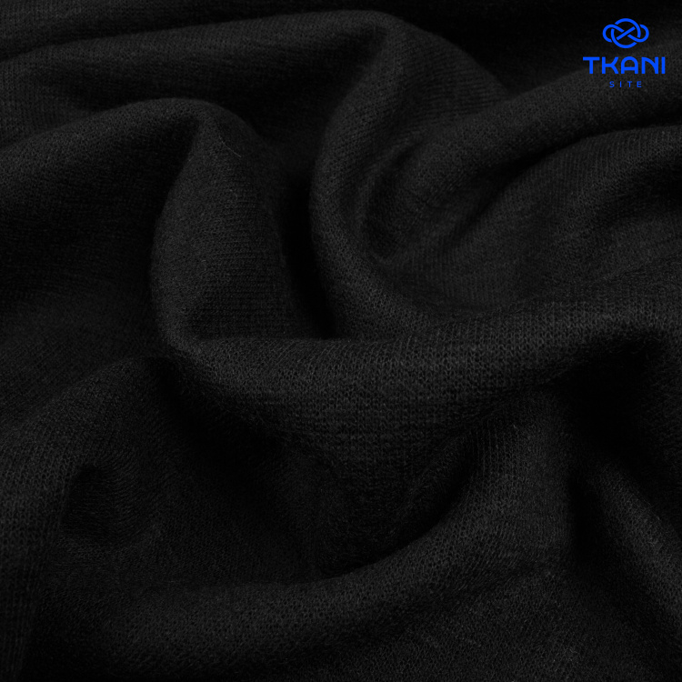2660. Трикотажное полотно. Имитация ручной вязки. Черный - фото 1