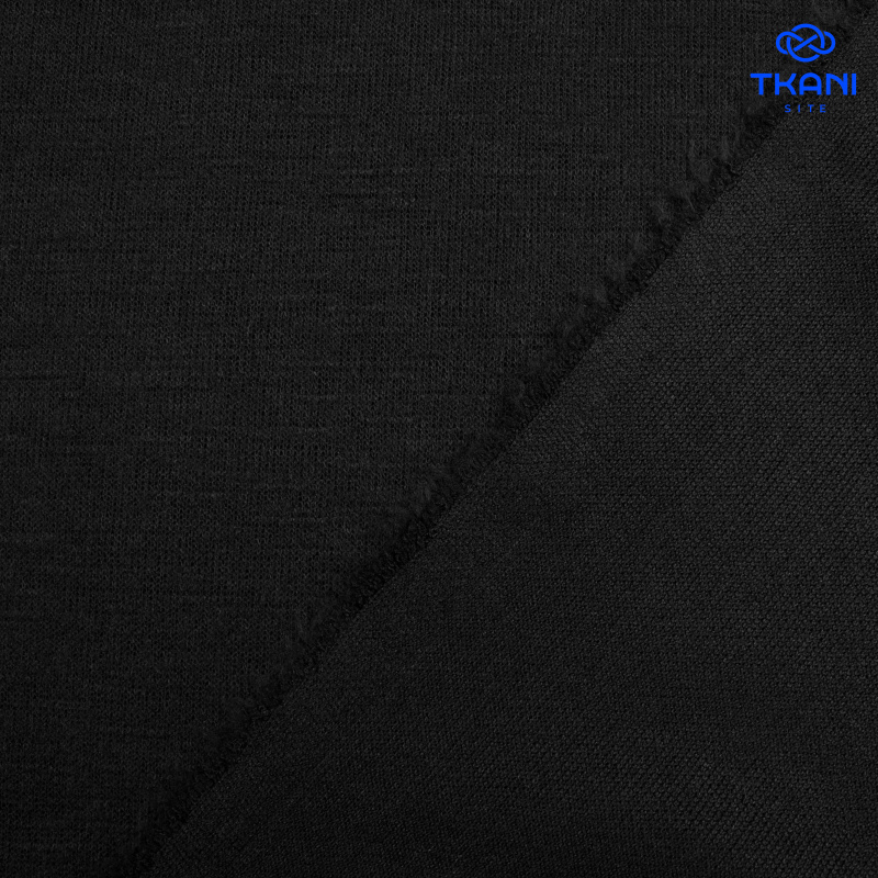 2660. Трикотажное полотно. Имитация ручной вязки. Черный