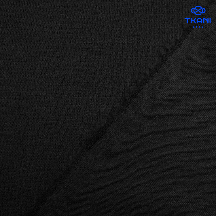 2660. Трикотажное полотно. Имитация ручной вязки. Черный - фото 2