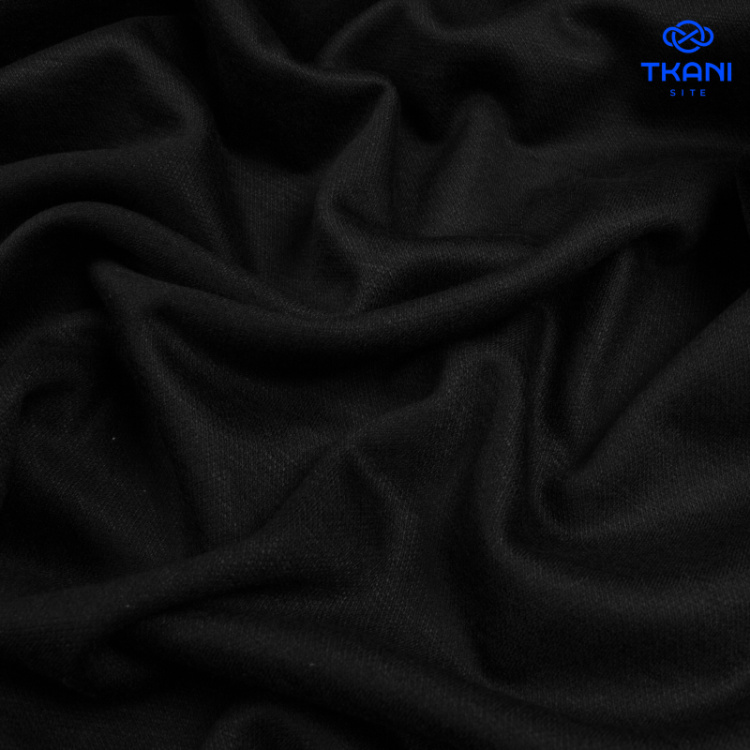 2648. Трикотажное полотно. Лакоста. Черный. Peach effect. Уценка!!!