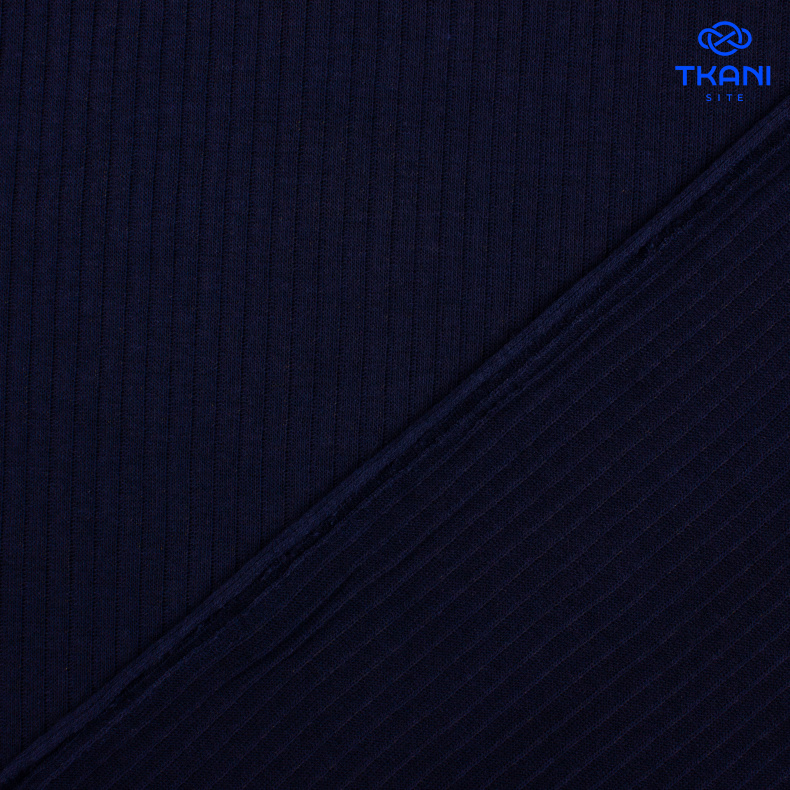 2670. Трикотажное полотно. Лапша. Темно-синий от Tkani.site