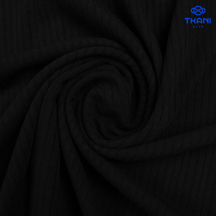 1831. Трикотажное полотно. Лапша. Черный.