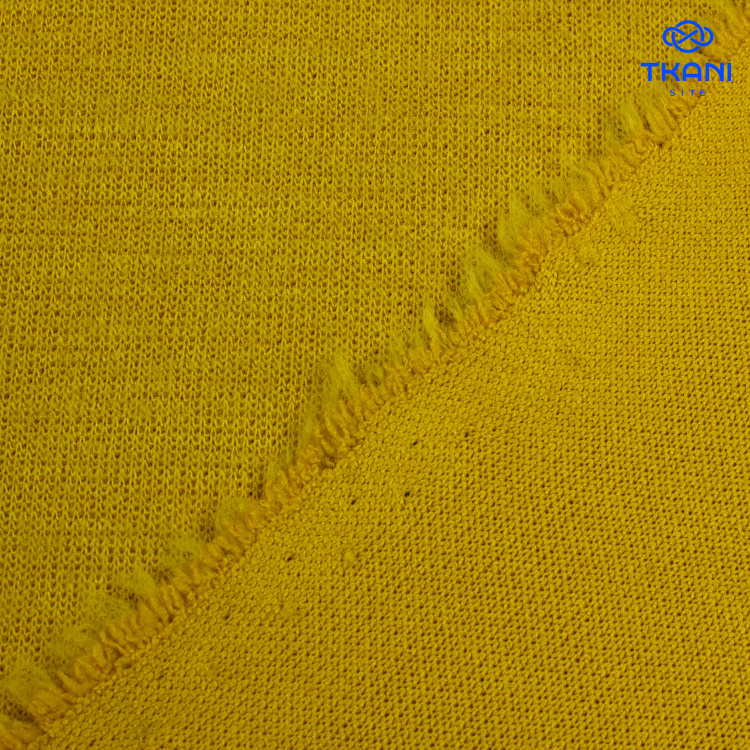 2718. Трикотажное полотно. Охра - фото 2