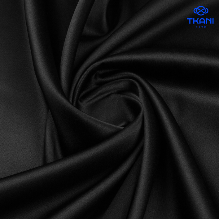 1897. Костюмный Атлас. Черный. Уценка!!!